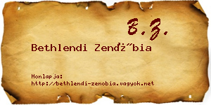 Bethlendi Zenóbia névjegykártya
